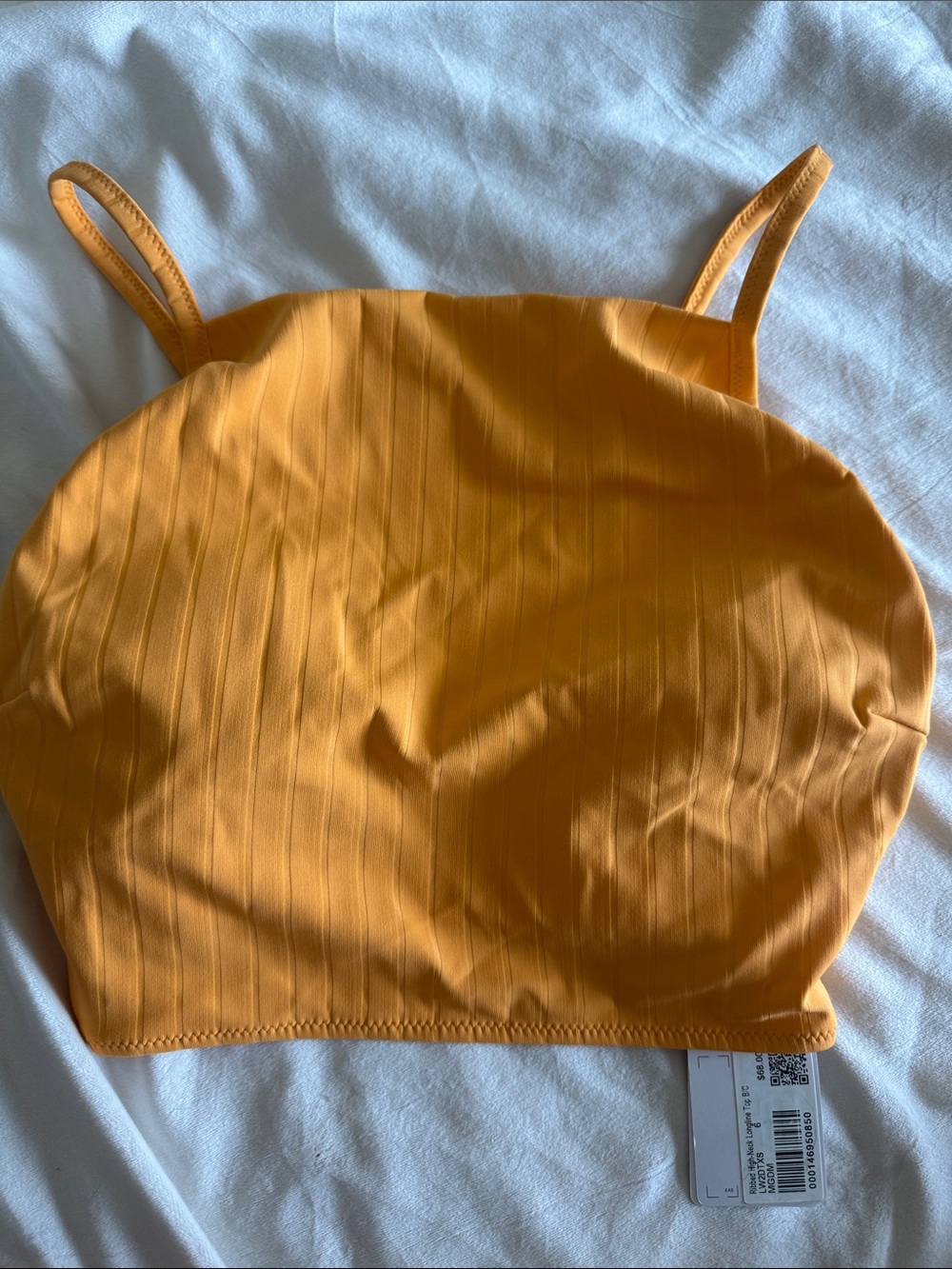 Ribbed hi neck longline tank B/C